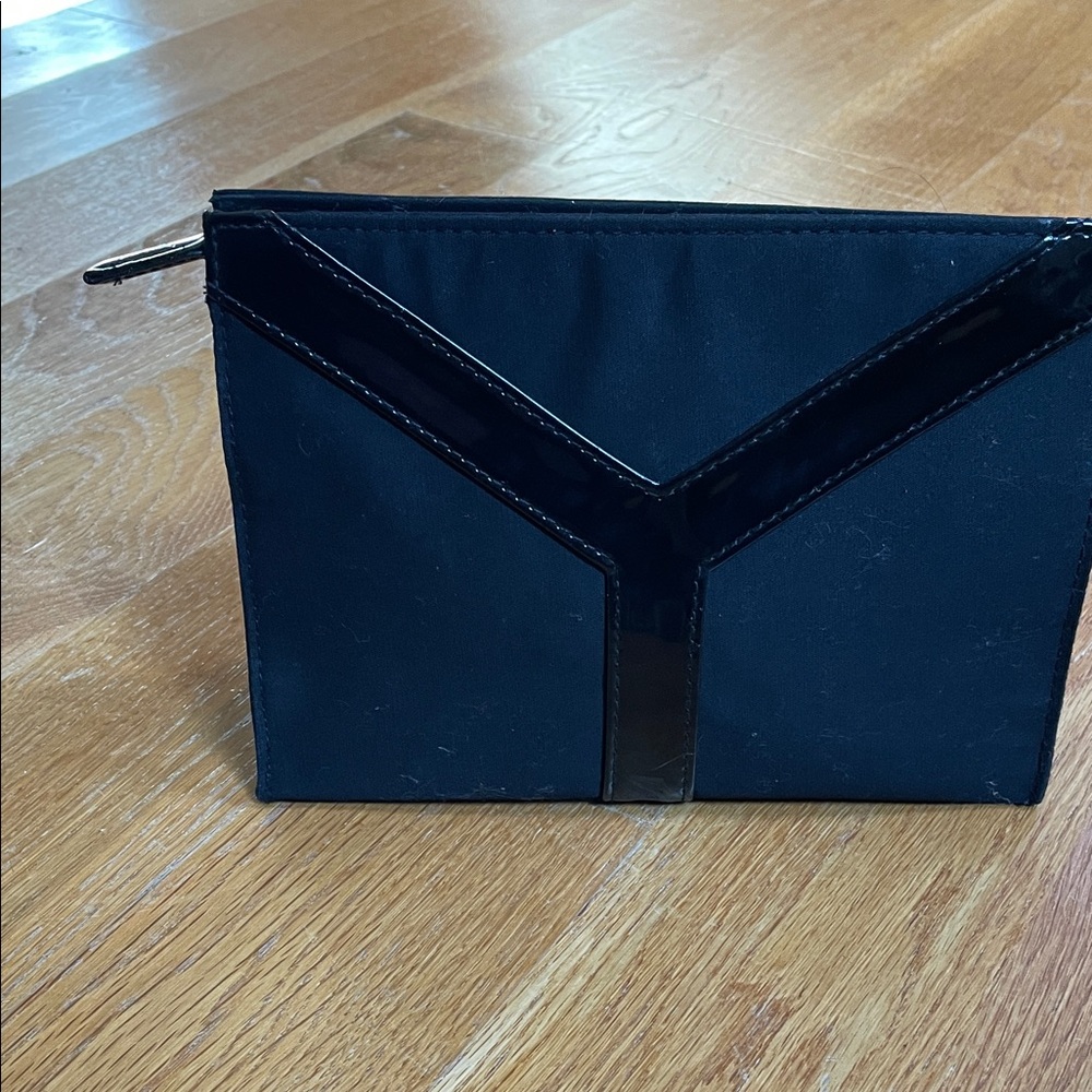 Black YSL yves saint laurent cosmetic bag